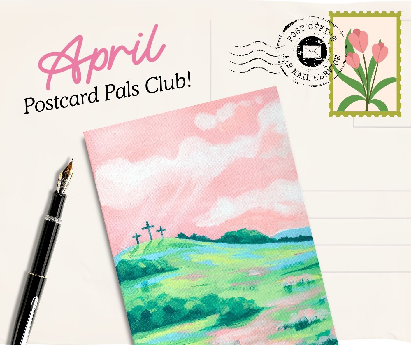 Postcard Pals Club! - A unique watercolor postcard mailed to you every month!